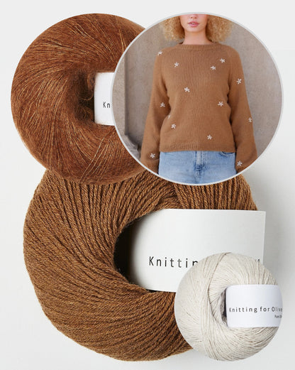 Daisy Sweater | Sweet blossoms made from merino, soft silk mohair, and pure silk by Knitting for Olive