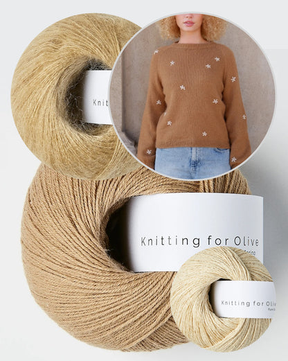 Daisy Sweater | Sweet blossoms made from merino, soft silk mohair, and pure silk by Knitting for Olive