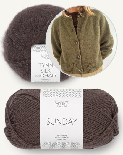 Darcy Cardigan | klassisch kurze Jacke mit Sunday und Tynn Silk Mohair von Sandnes
