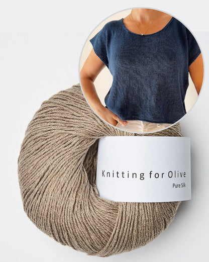 Drop Cut Tee Lite | simple made from Pure Silk by Knitting for Olive