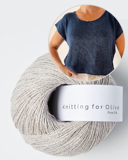 Drop Cut Tee Lite | simple made from Pure Silk by Knitting for Olive