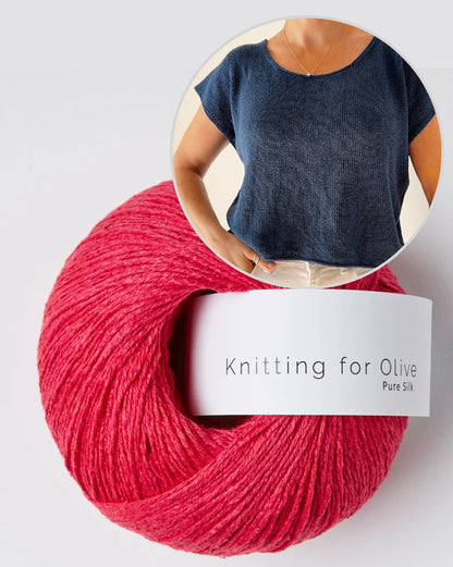 Drop Cut Tee Lite | simple made from Pure Silk by Knitting for Olive