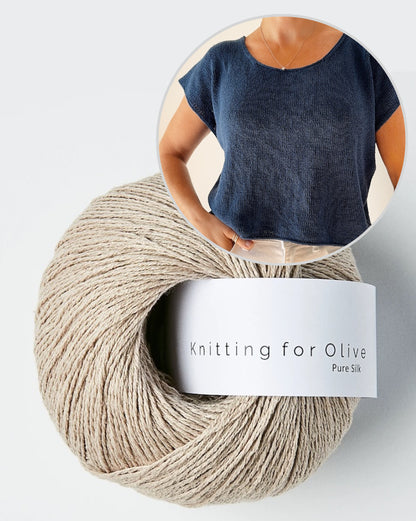 Drop Cut Tee Lite | simple made from Pure Silk by Knitting for Olive