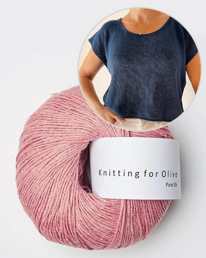 Drop Cut Tee Lite | simple made from Pure Silk by Knitting for Olive