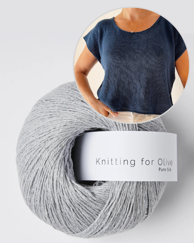 Drop Cut Tee Lite | simple made from Pure Silk by Knitting for Olive