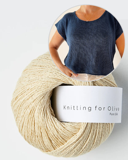 Drop Cut Tee Lite | simple made from Pure Silk by Knitting for Olive