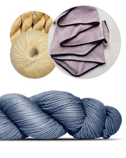 Das einfachste Tuch mit kleiner Linie | aus Cheeky Merino Joy von Rosy Green Wool mit Pinta und Mohair Bliss von Pascuali