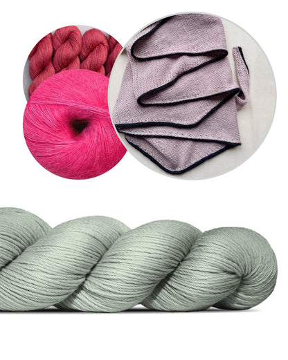 Das einfachste Tuch mit kleiner Linie | aus Cheeky Merino Joy von Rosy Green Wool mit Pinta und Mohair Bliss von Pascuali