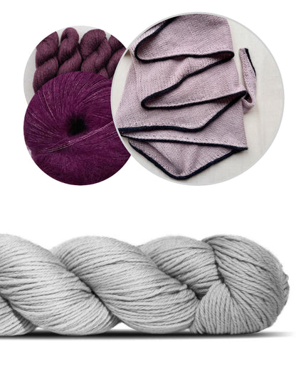 Das einfachste Tuch mit kleiner Linie | aus Cheeky Merino Joy von Rosy Green Wool mit Pinta und Mohair Bliss von Pascuali
