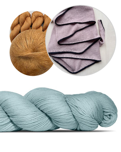 Das einfachste Tuch mit kleiner Linie | aus Cheeky Merino Joy von Rosy Green Wool mit Pinta und Mohair Bliss von Pascuali