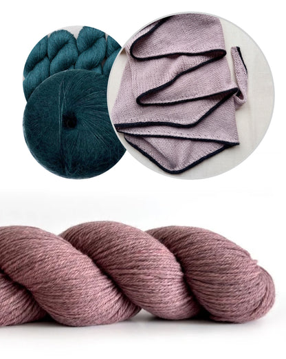 Das einfachste Tuch mit kleiner Linie | aus Cheeky Merino Joy von Rosy Green Wool mit Pinta und Mohair Bliss von Pascuali