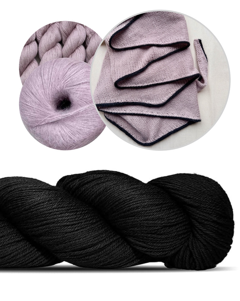 Das einfachste Tuch mit kleiner Linie | aus Cheeky Merino Joy von Rosy Green Wool mit Pinta und Mohair Bliss von Pascuali