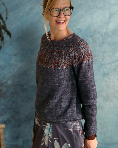 Sea Buckthorn Sweater | romantischer Sanddorn mit Hebemaschen aus Pinta und Mohair Bliss von Pascuali
