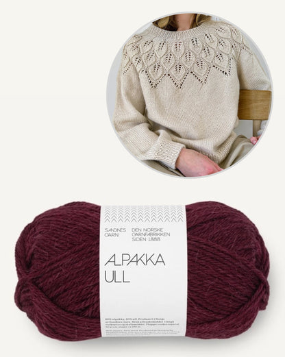 Ella Sweater | fine leaf pattern from Alpakka Ull by Sandnes Garn