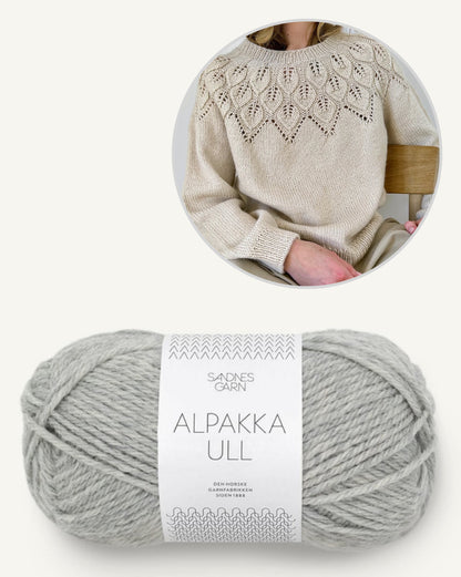 Ella Sweater | fine leaf pattern from Alpakka Ull by Sandnes Garn