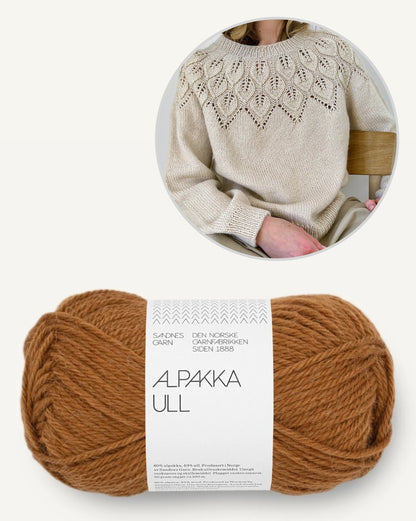 Ella Sweater | fine leaf pattern from Alpakka Ull by Sandnes Garn