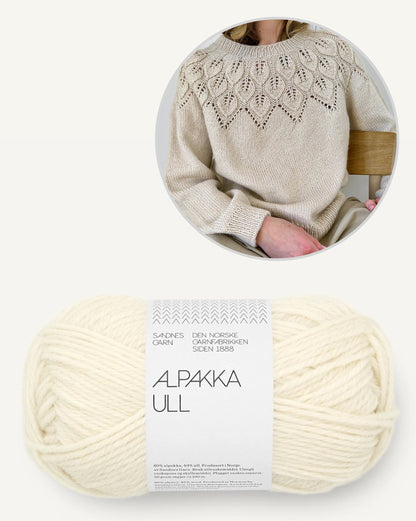 Ella Sweater | fine leaf pattern from Alpakka Ull by Sandnes Garn