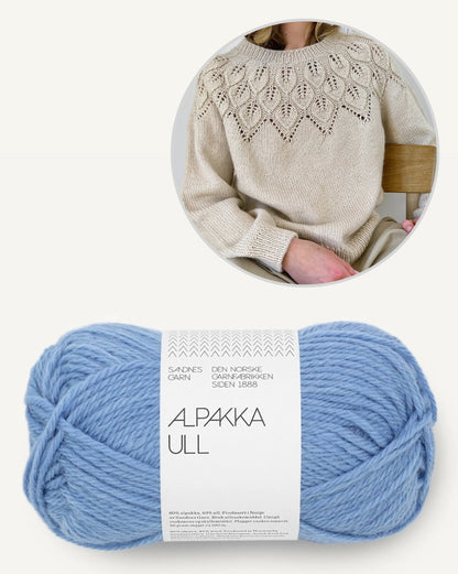 Ella Sweater | fine leaf pattern from Alpakka Ull by Sandnes Garn