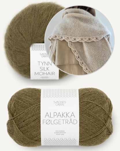 Ellie Shawl | large triangular shawl made from Alpakka Folgetrad and Tynn Silk Mohair by Sandnes Garn
