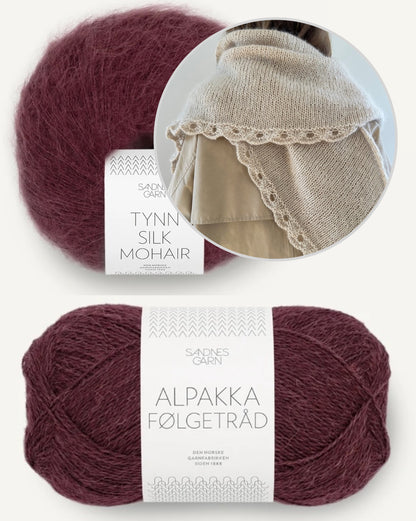 Ellie Shawl | large triangular shawl made from Alpakka Folgetrad and Tynn Silk Mohair by Sandnes Garn