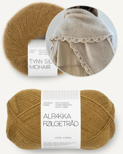 Ellie Shawl | large triangular shawl made from Alpakka Folgetrad and Tynn Silk Mohair by Sandnes Garn