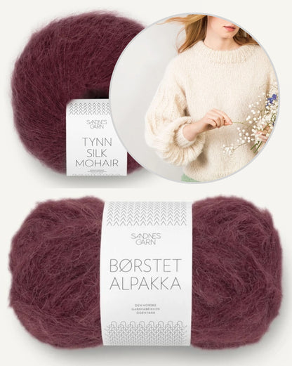 Elsa pullover | lihtne unistuste pullover Sandnes Garni lõngadest Borstet Alpakka ja Tynn Silk Mohair