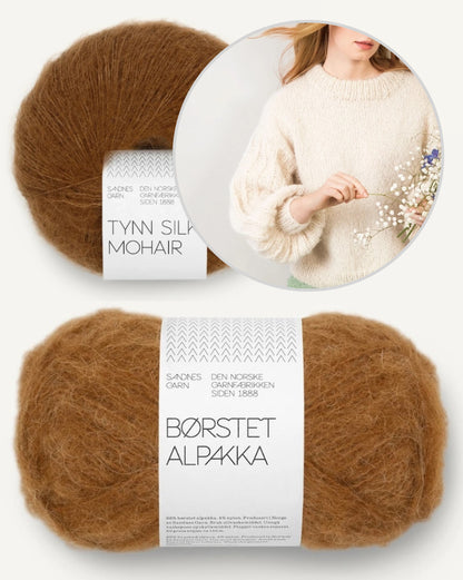 Elsa pullover | lihtne unistuste pullover Sandnes Garni lõngadest Borstet Alpakka ja Tynn Silk Mohair