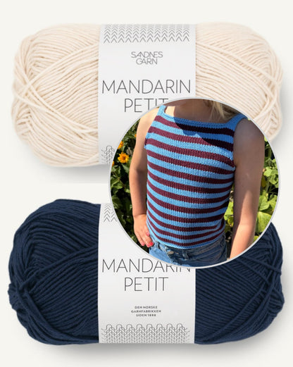 Emmy Top Kids | Débardeur rayé pour bonne humeur en Mandarin Petit de Sandnes Garn