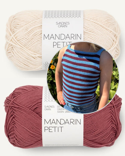 Emmy Top Kids | Débardeur rayé pour bonne humeur en Mandarin Petit de Sandnes Garn