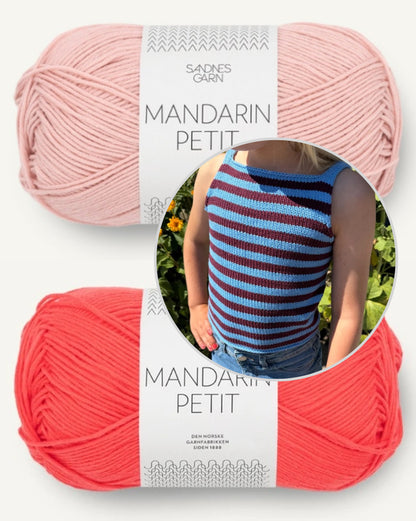 Emmy Top Kids | Débardeur rayé pour bonne humeur en Mandarin Petit de Sandnes Garn
