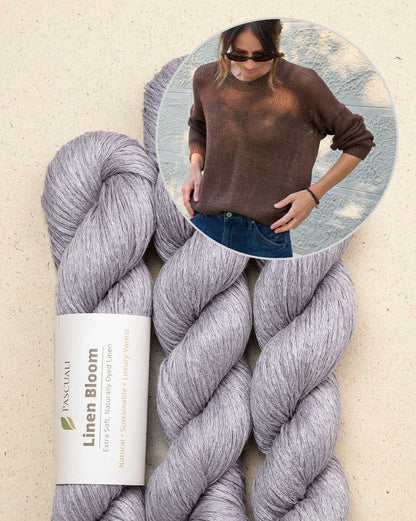 End-of-Summer-sweater | sart transparent i Linen Bloom fra Pascuali