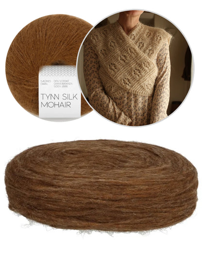 Floks-sjal | vikletørklæde af Plötulopi fra Lopi Island og Tynn Silk Mohair fra Sandnes