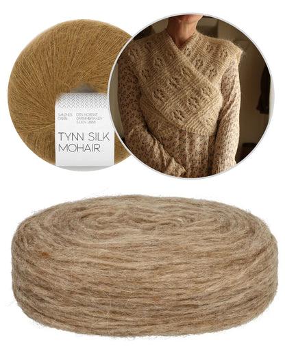 Floks-sjal | vikletørklæde af Plötulopi fra Lopi Island og Tynn Silk Mohair fra Sandnes