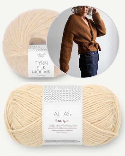 Fold Wrap | naisellinen atlas- ja Tynn Silk Mohair -kietaisutakki Sandnes Garnilta