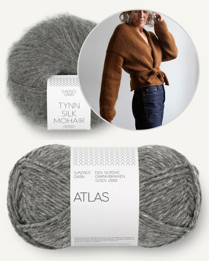 Fold Wrap | naisellinen atlas- ja Tynn Silk Mohair -kietaisutakki Sandnes Garnilta