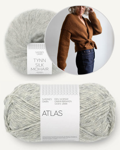 Fold Wrap | naisellinen atlas- ja Tynn Silk Mohair -kietaisutakki Sandnes Garnilta