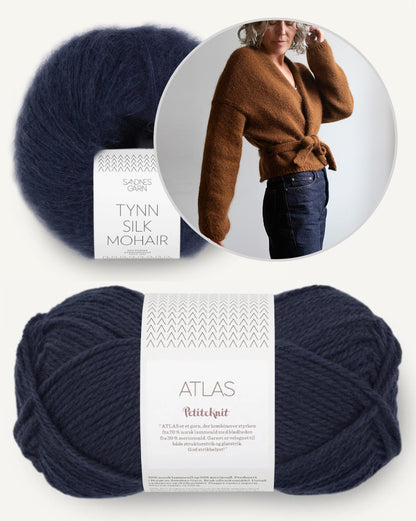 Fold Wrap | naisellinen atlas- ja Tynn Silk Mohair -kietaisutakki Sandnes Garnilta