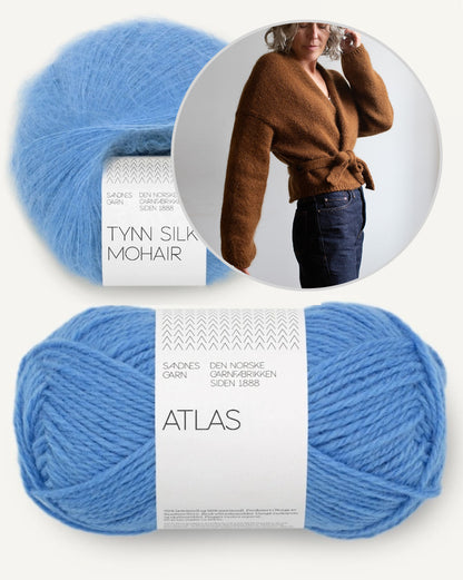 Fold Wrap | naisellinen atlas- ja Tynn Silk Mohair -kietaisutakki Sandnes Garnilta