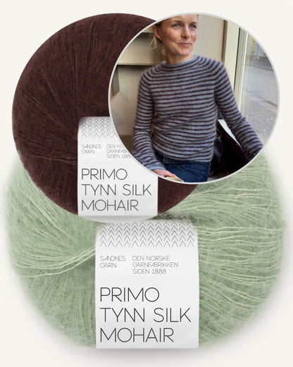 Chemisier Frankie | fines rayures en Primo Tynn Silk Mohair de Sandnes Garn