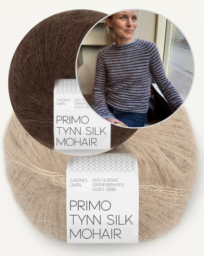 Chemisier Frankie | fines rayures en Primo Tynn Silk Mohair de Sandnes Garn