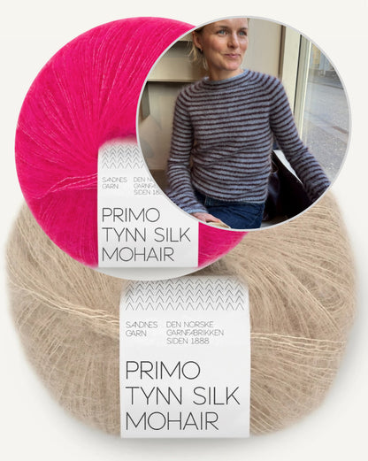 Chemisier Frankie | fines rayures en Primo Tynn Silk Mohair de Sandnes Garn