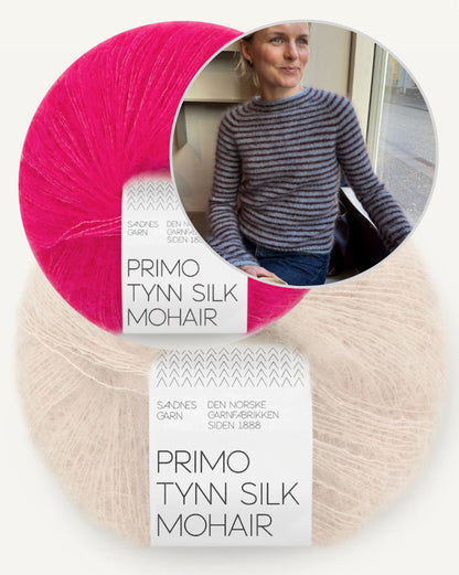 Chemisier Frankie | fines rayures en Primo Tynn Silk Mohair de Sandnes Garn