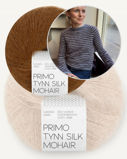 Chemisier Frankie | fines rayures en Primo Tynn Silk Mohair de Sandnes Garn