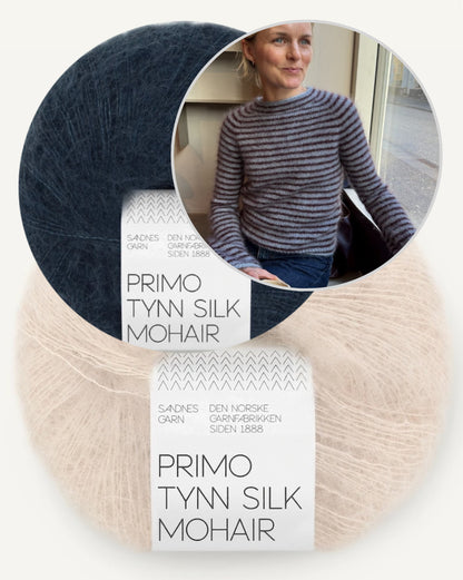 Chemisier Frankie | fines rayures en Primo Tynn Silk Mohair de Sandnes Garn