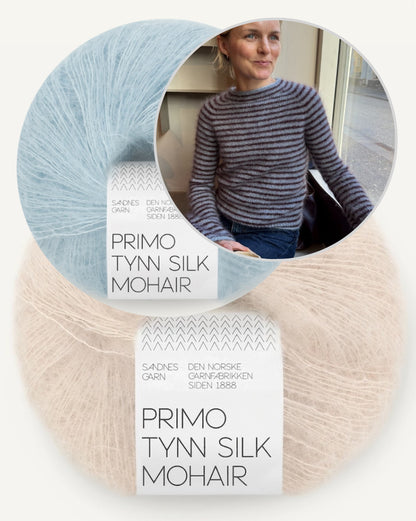 Chemisier Frankie | fines rayures en Primo Tynn Silk Mohair de Sandnes Garn