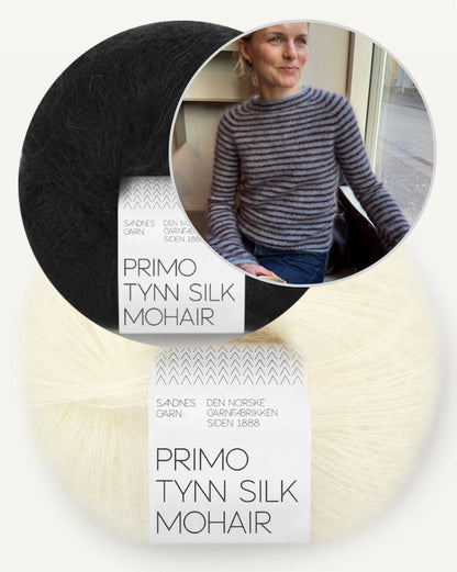 Chemisier Frankie | fines rayures en Primo Tynn Silk Mohair de Sandnes Garn