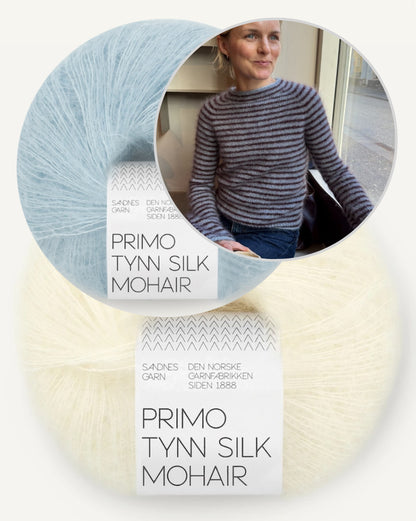 Chemisier Frankie | fines rayures en Primo Tynn Silk Mohair de Sandnes Garn