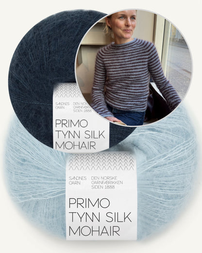 Chemisier Frankie | fines rayures en Primo Tynn Silk Mohair de Sandnes Garn