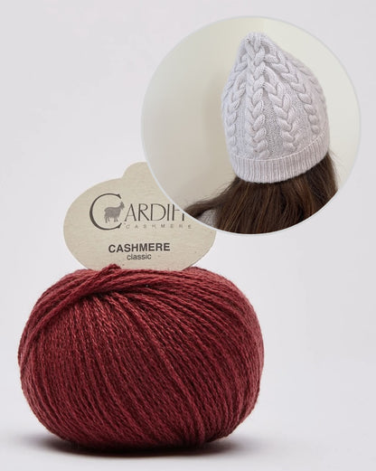 Fresno Hat | extra soft cable pattern made from Classic Cashmere by Cardiff
