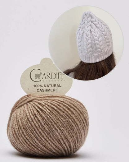 Fresno Hat | extra soft cable pattern made from Classic Cashmere by Cardiff